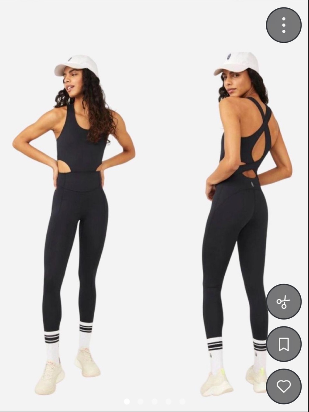 Free People Black Cutout Active Jumpsuit